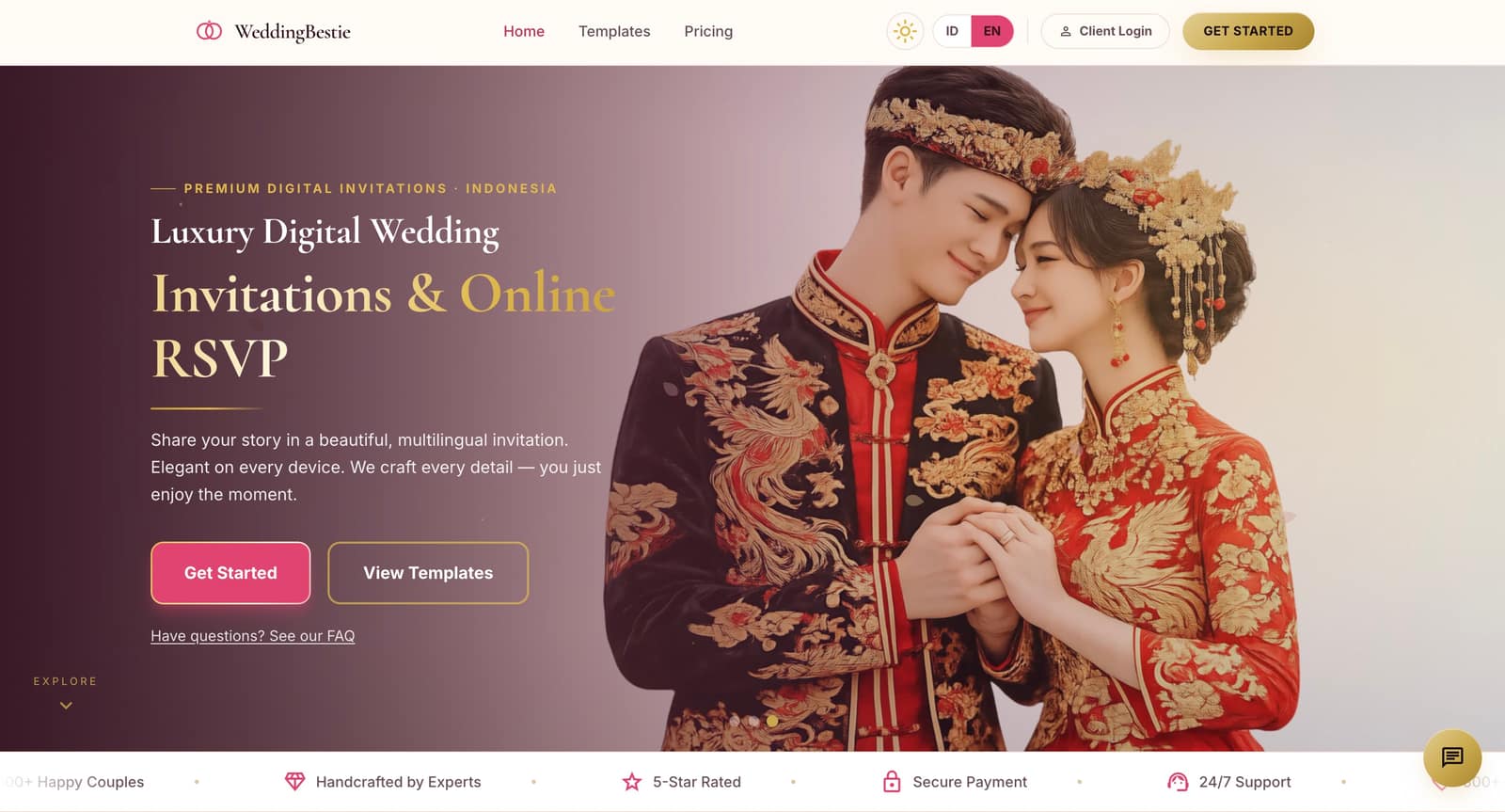 WeddingBestie — luxury digital wedding invitations & online RSVP